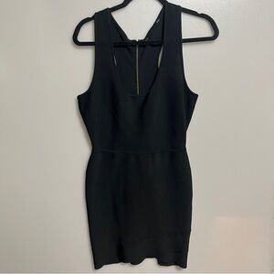 BCBG Maxazria Gisela Bodycon Dress - Black - Size large stretch sleeveless knee